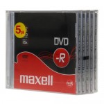 Maxell DVD-R 4.7GB 1pcs 5Pack 10mm Transparent Jewel Case (50pcs box)